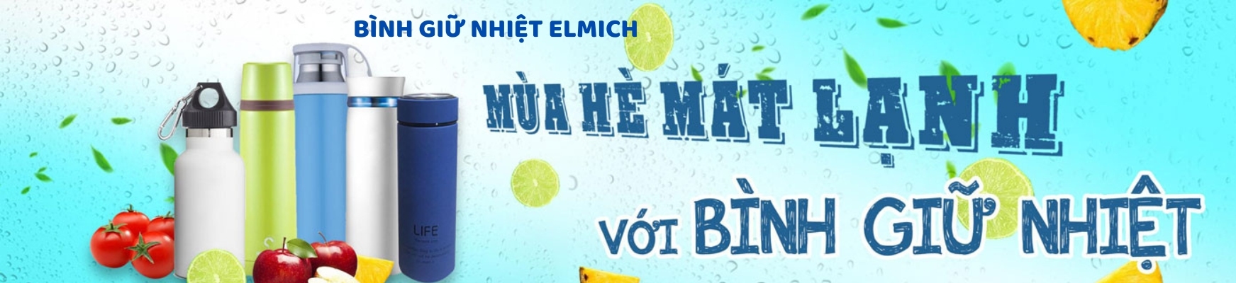 Bình giữ nhiệt banner mùa hè