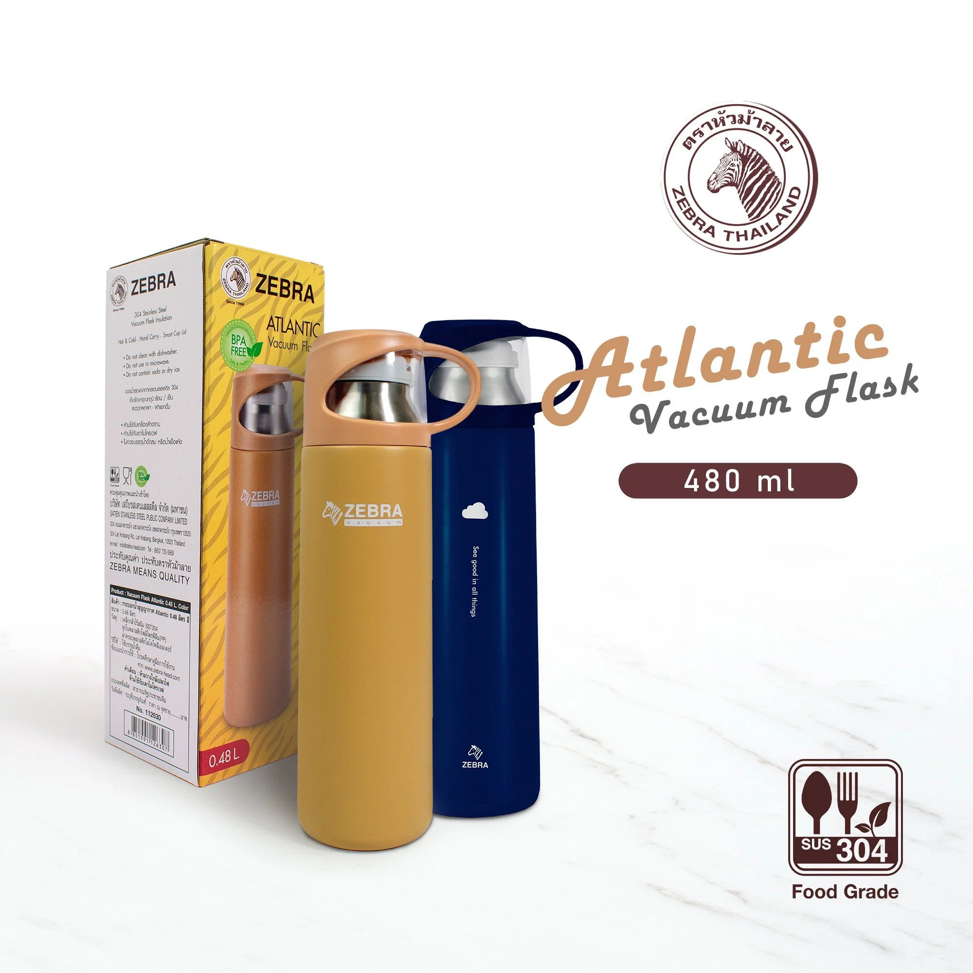 Bình giữ nhiệt Inox 304 ZEBRA Atlantic 480ml 7 Bình giữ nhiệt Inox 304 ZEBRA Atlantic 480ml - Ảnh 5