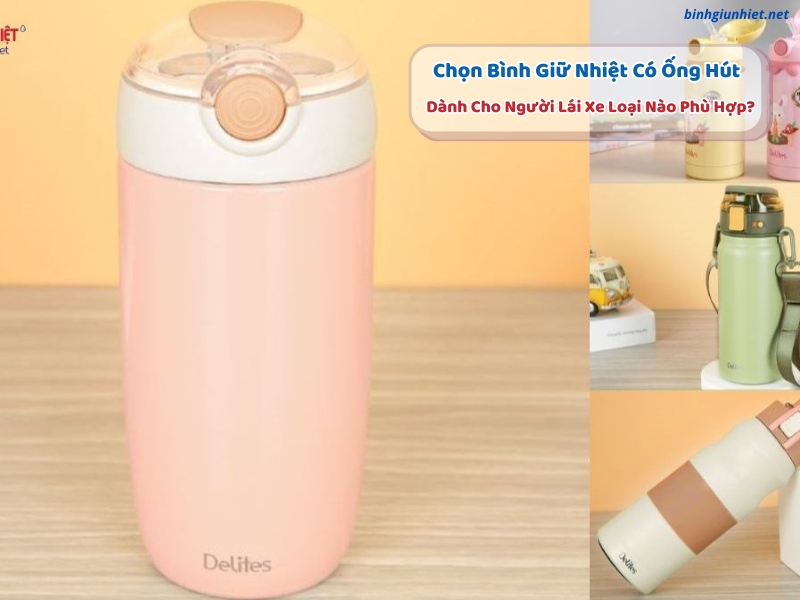 Bình Giữ Nhiệt Có Ống Hút Dành Cho Người Lái Xe binhgiunhietnet