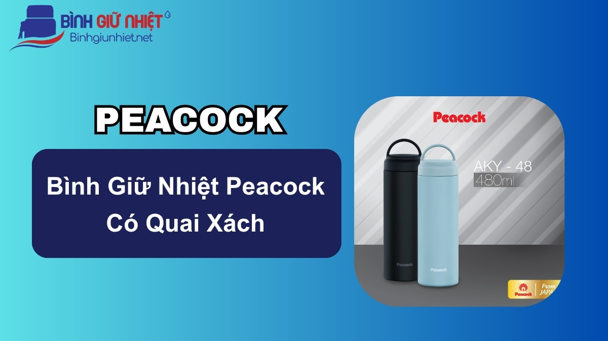Bình giữ nhiệt Peacock có quai xách