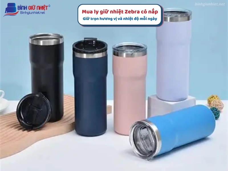 ly giữ nhiệt Zebra có nắp binhgiunhietnet